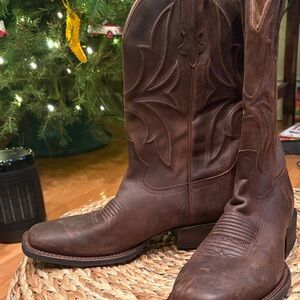 Men's Western Leather Cowboy Boots - Brown